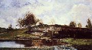 Charles-Francois Daubigny Sluice in the Optevoz Valley oil painting artist